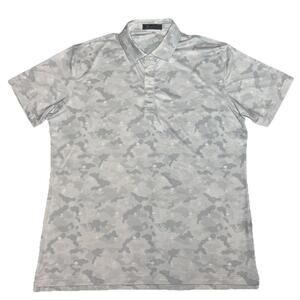 G/Fore Golf Polo Shirt Camo Icon Tech Performance Skulls AOP Men's Size Large